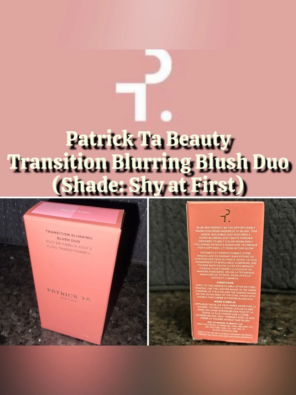 Patrick Ta Beauty Transition Blurring Blush Duo - Shade: Shy at First (New)